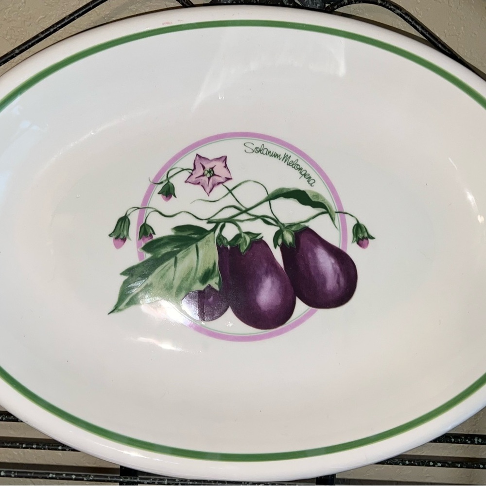 Solanum Melongena Eggplant Design Oval Platter